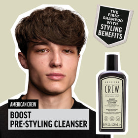 AMERICAN CREW back label close-up highlighting ingredients and clarity