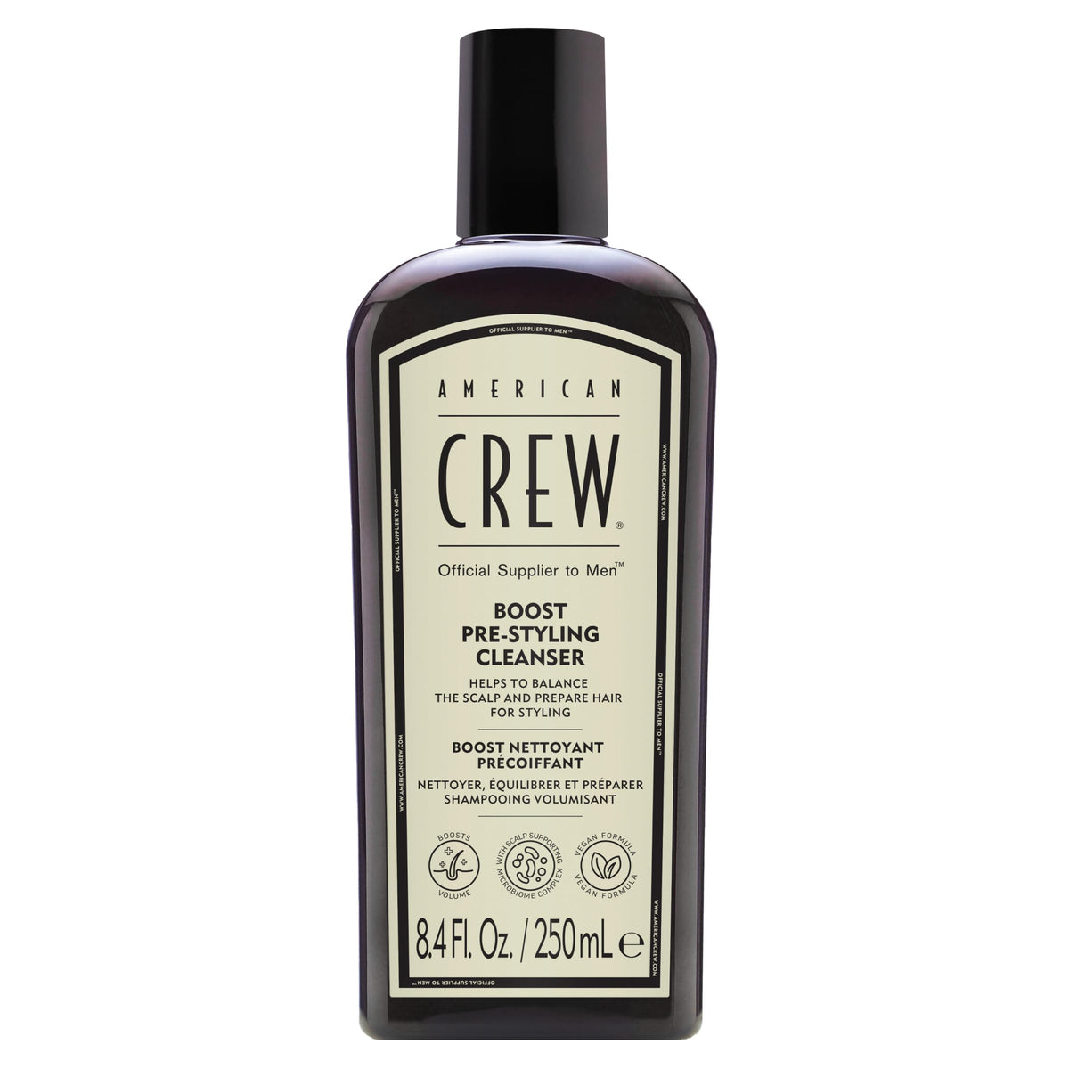 AMERICAN CREW front packaging shows product and volume benefit