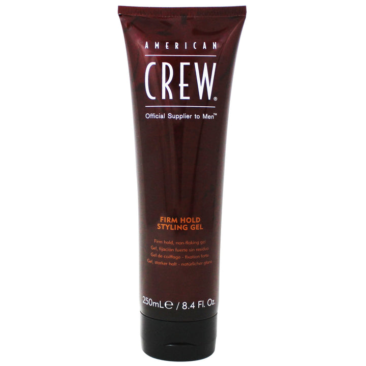 American Crew gel bottle front view showing label and firm-hold benefit
