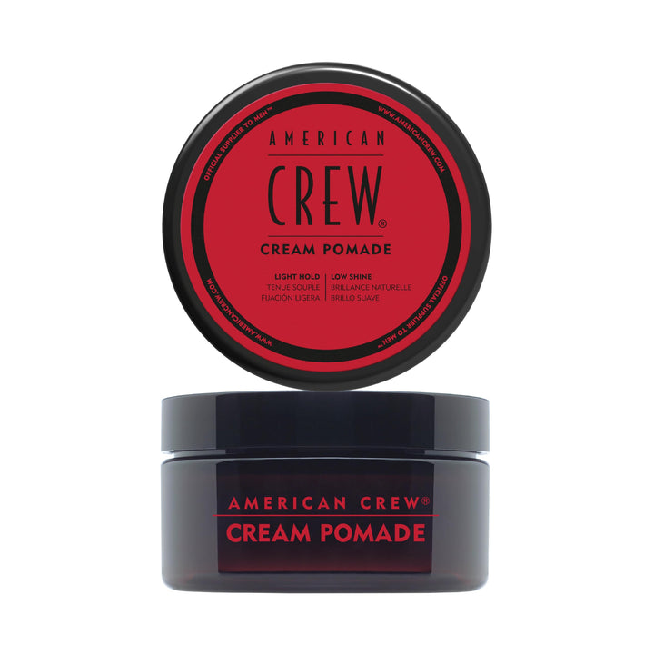 American Crew jar front view showing label and packaging, clear product identity benefit