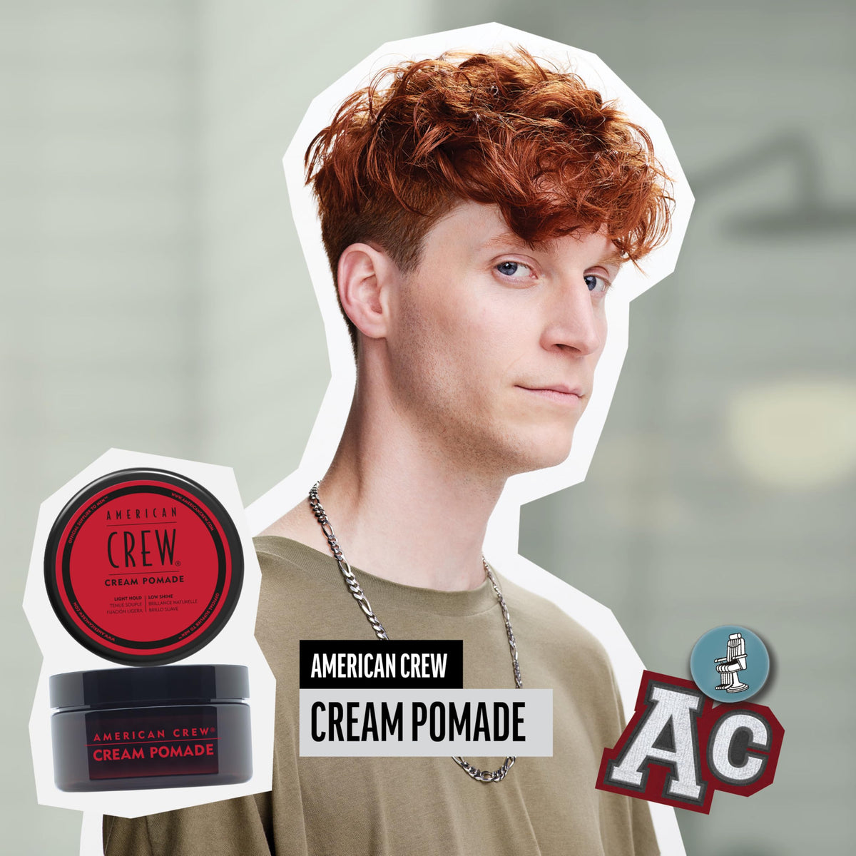 American Crew open tub texture of cream pomade showing smooth consistency