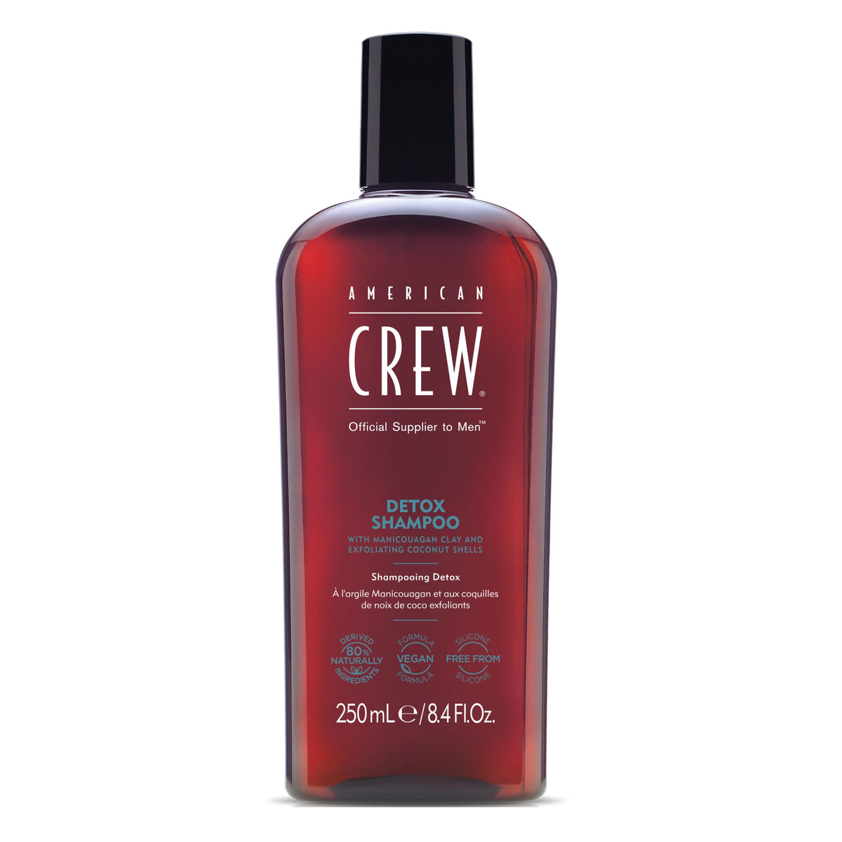 american crew front bottle showing product and branding benefits