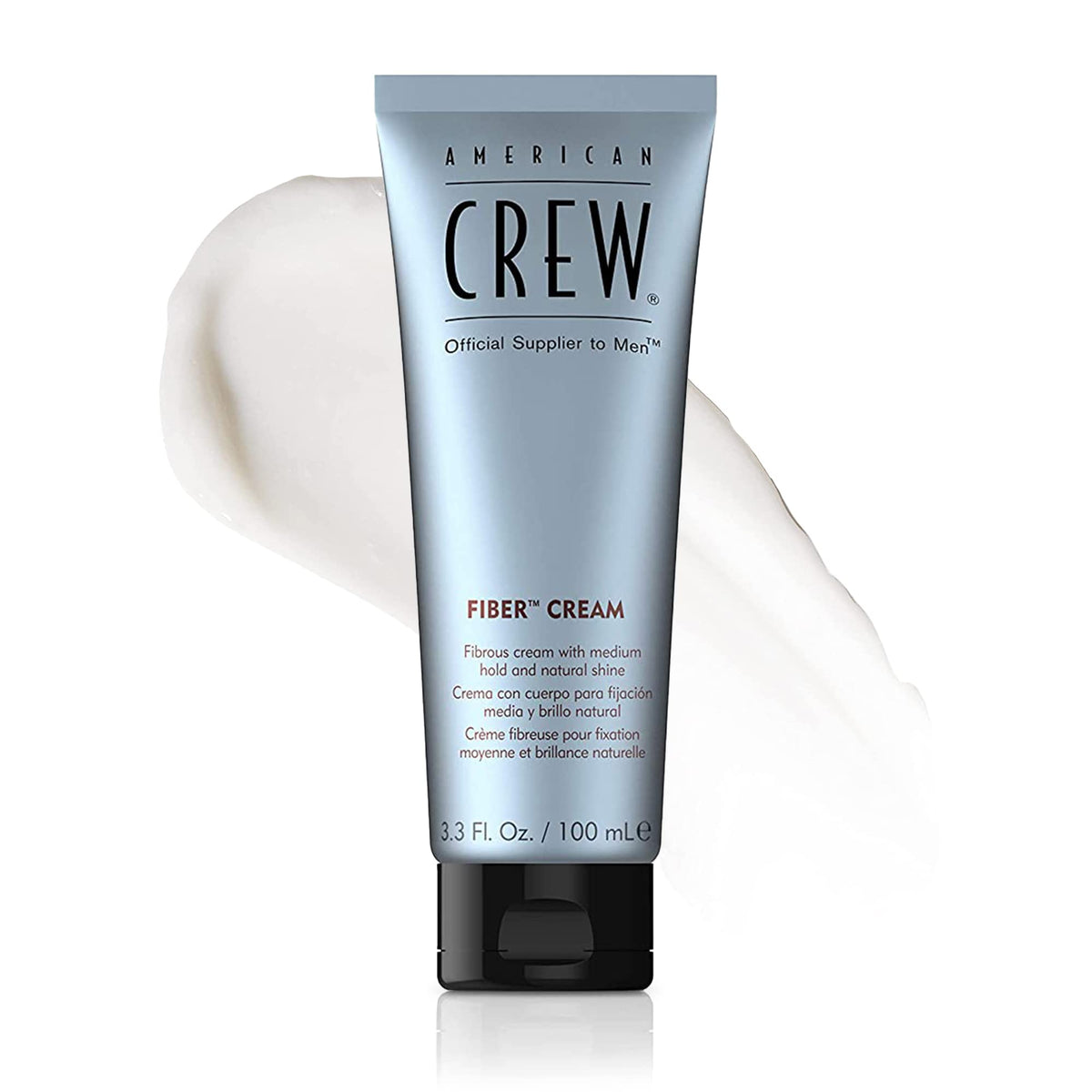 AMERICAN CREW front bottle showing product and medium‑firm hold benefit