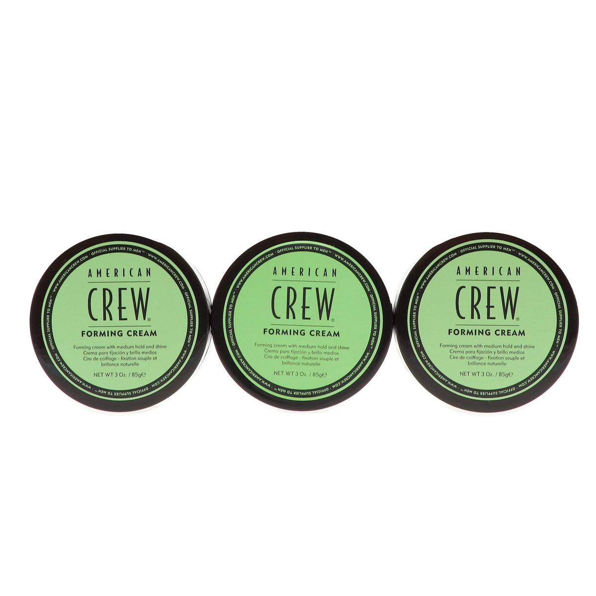American Crew forming cream front jar showing label and pack benefit