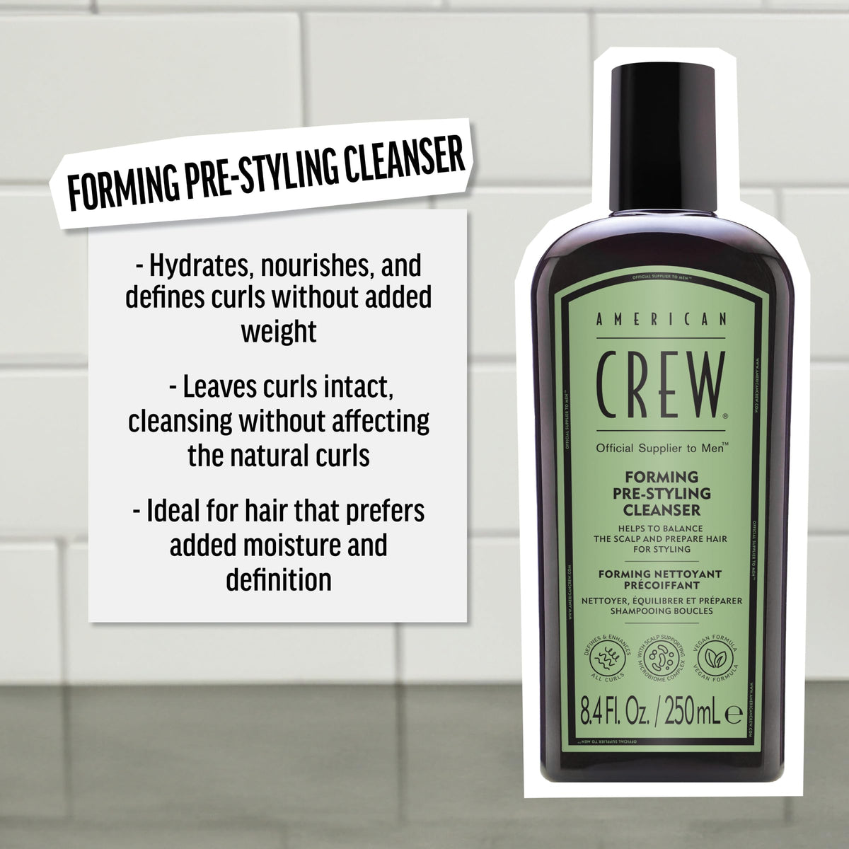 American Crew whipped lather texture demonstrating gentle cleansing and hydration