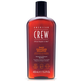 American Crew front bottle view showing citrus-mint branding and clean design benefit