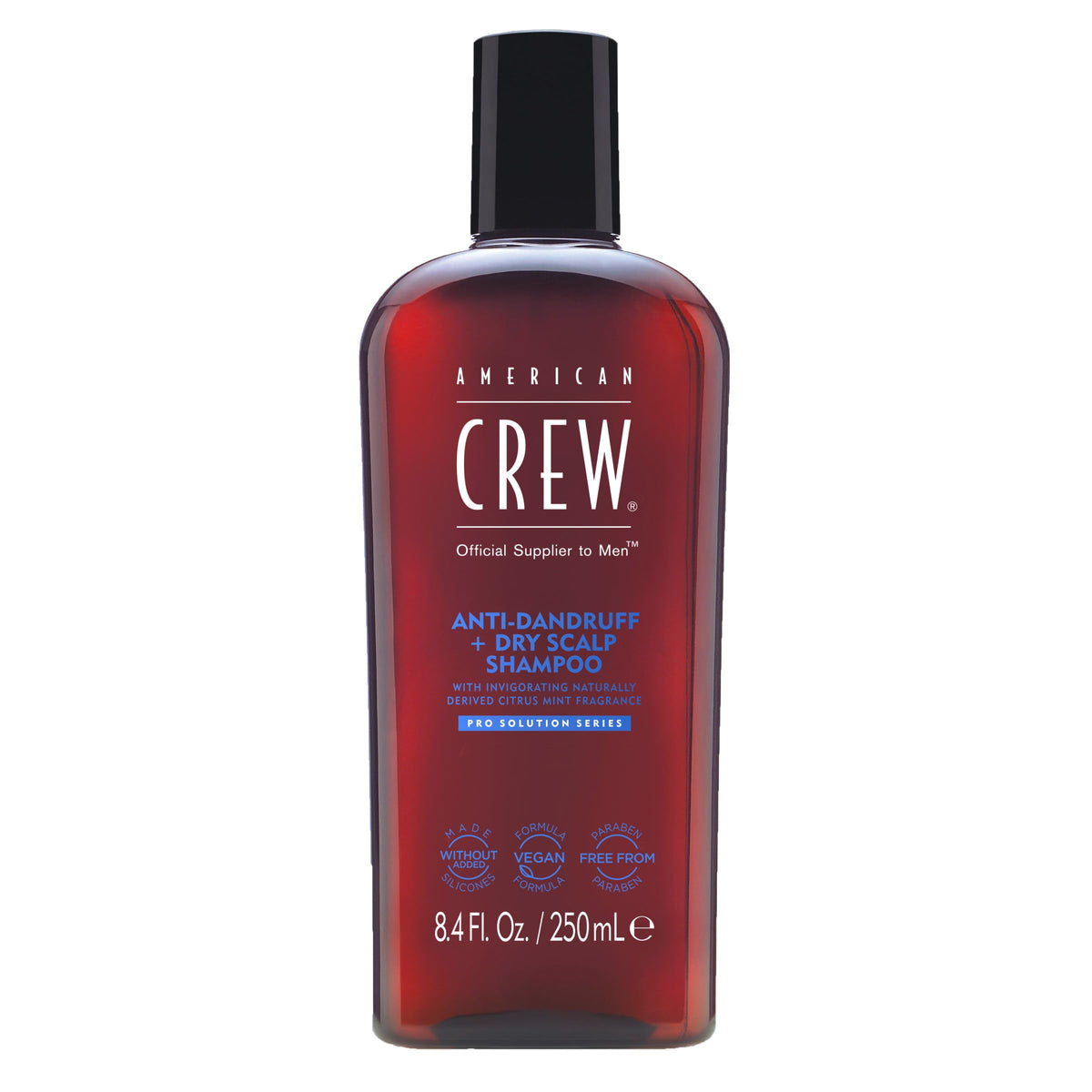 American Crew front packaging 8.4 fl oz showing product benefits and size