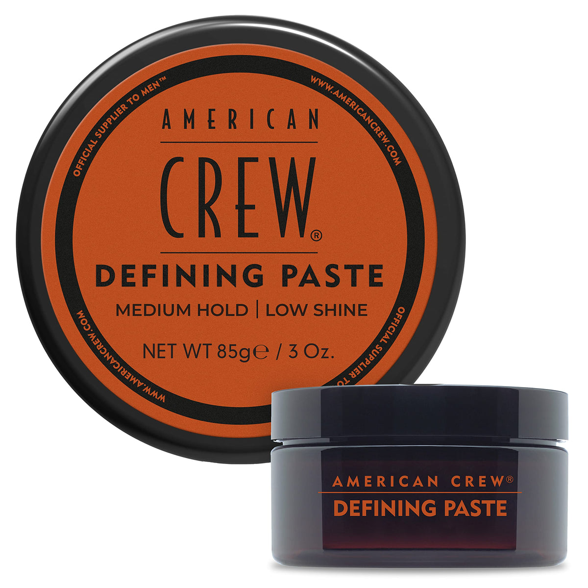 American Crew front packaging shows product and brand for quick recognition