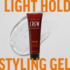 American Crew gel on bathroom shelf in lifestyle grooming setup