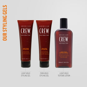 American Crew gel next to ruler showing 13.1 fl oz size for value comparison