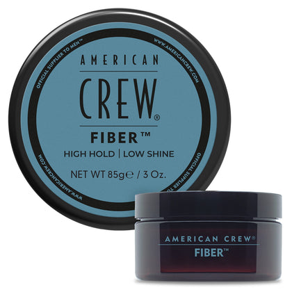 american crew jar front view showing label and 3 oz size, clear branding and product benefit