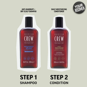 American Crew on a bathroom shelf evoking refreshed grooming routine