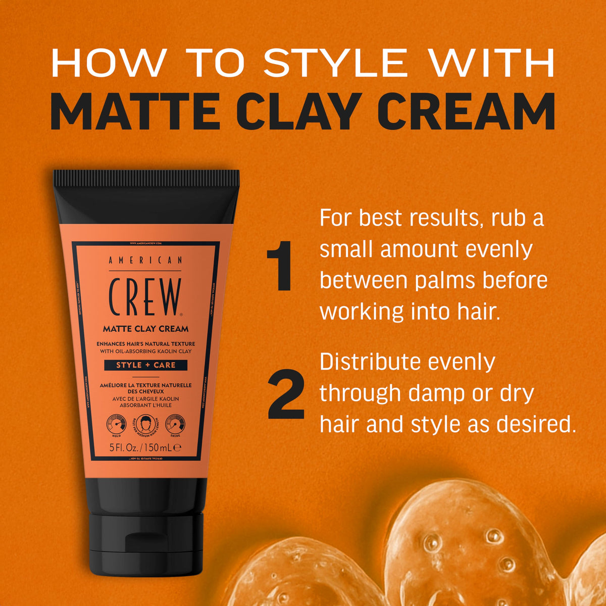 American Crew label and ingredients list emphasizing kaolin clay benefit
