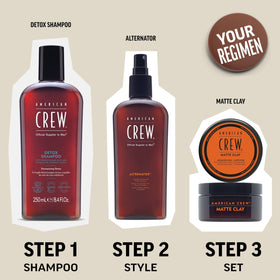 American Crew in a bathroom setting being used for easy everyday grooming