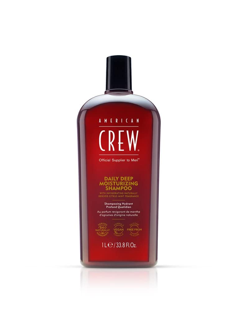 American Crew moisturizing shampoo front bottle shows label and large size for long-lasting use