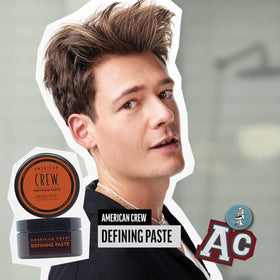 American Crew open tube displaying paste texture for controlled styling