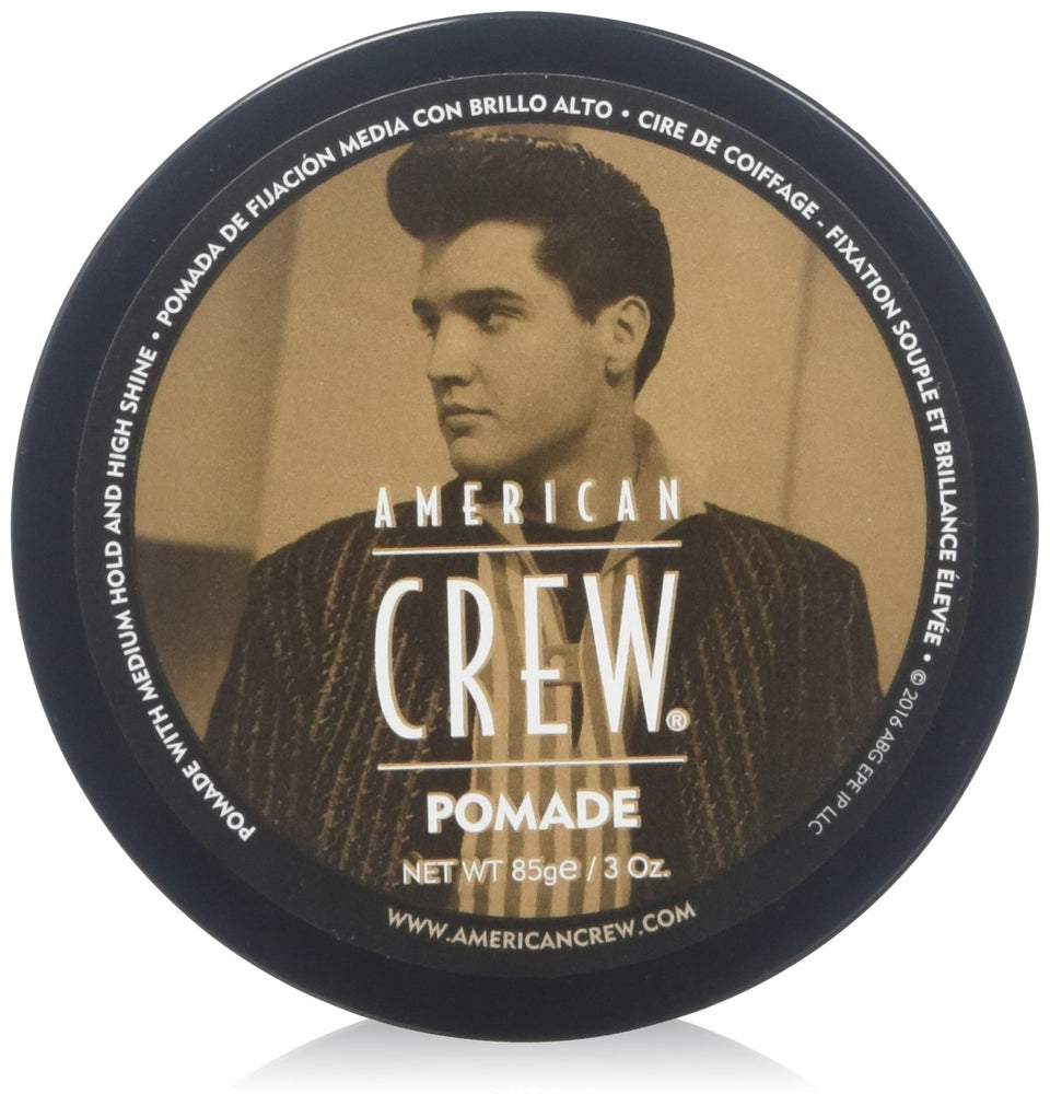 American Crew pomade front jar showing product label and easy-to-scoop texture for styling