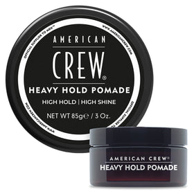 American Crew pomade front jar showing label and size offers reliable styling