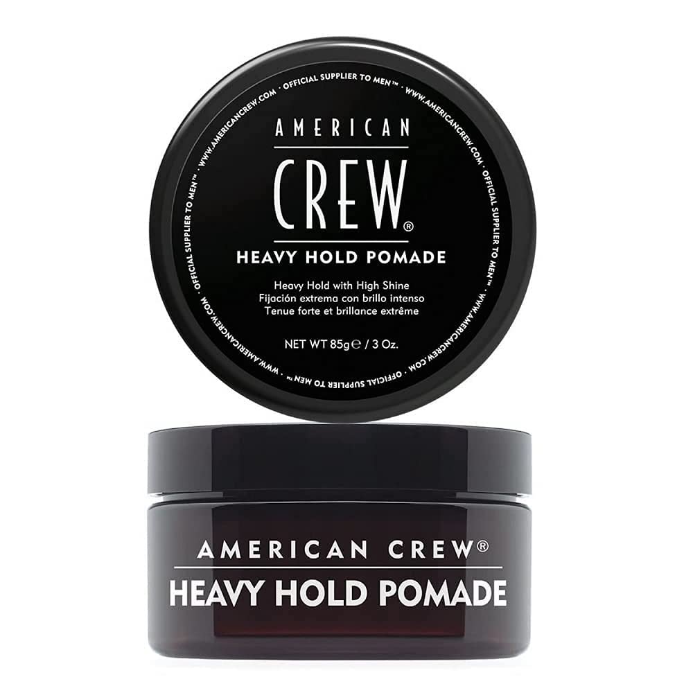 American Crew pomade jar front view showing label and high-shine styling benefit