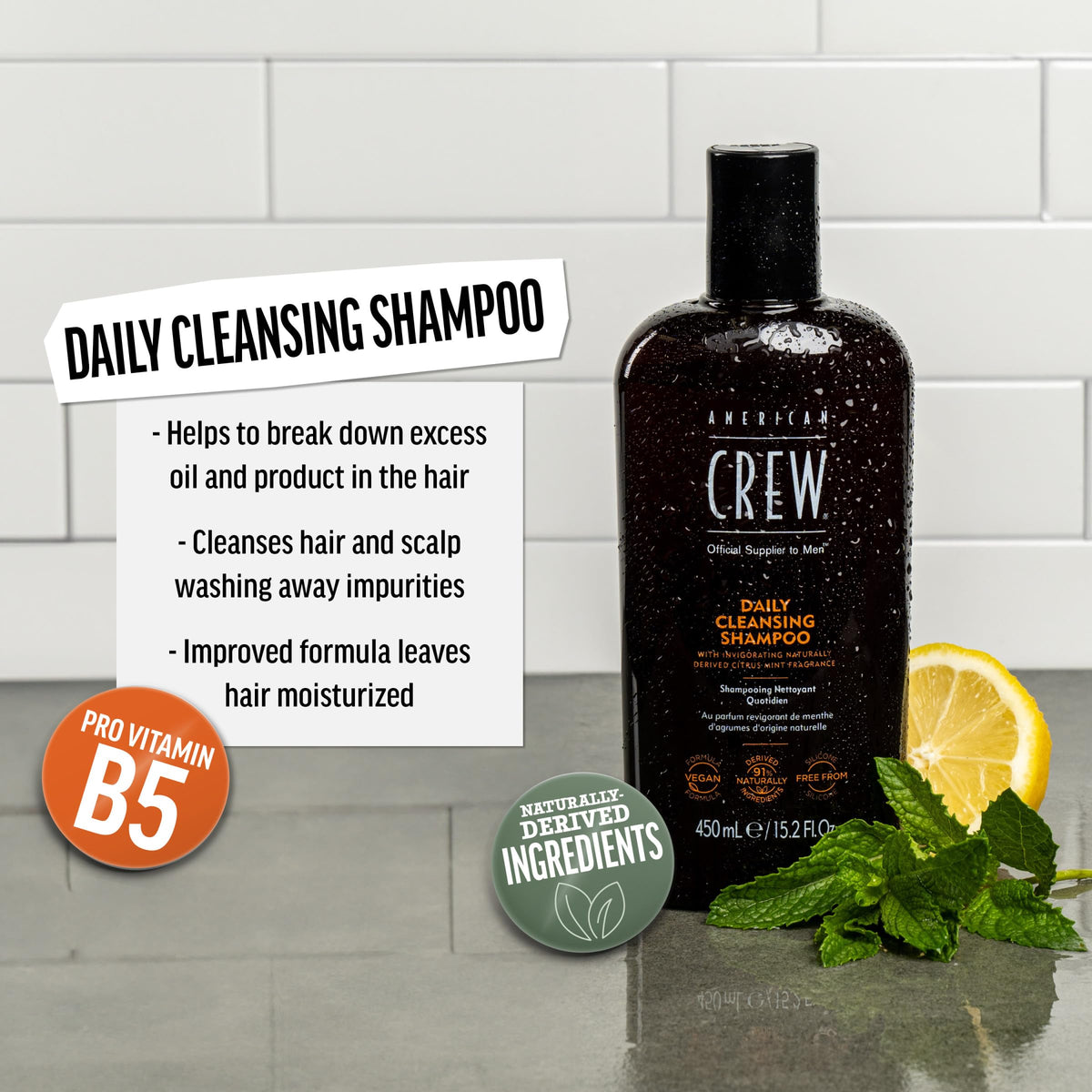 American Crew pouring shampoo texture for gentle cleansing benefit