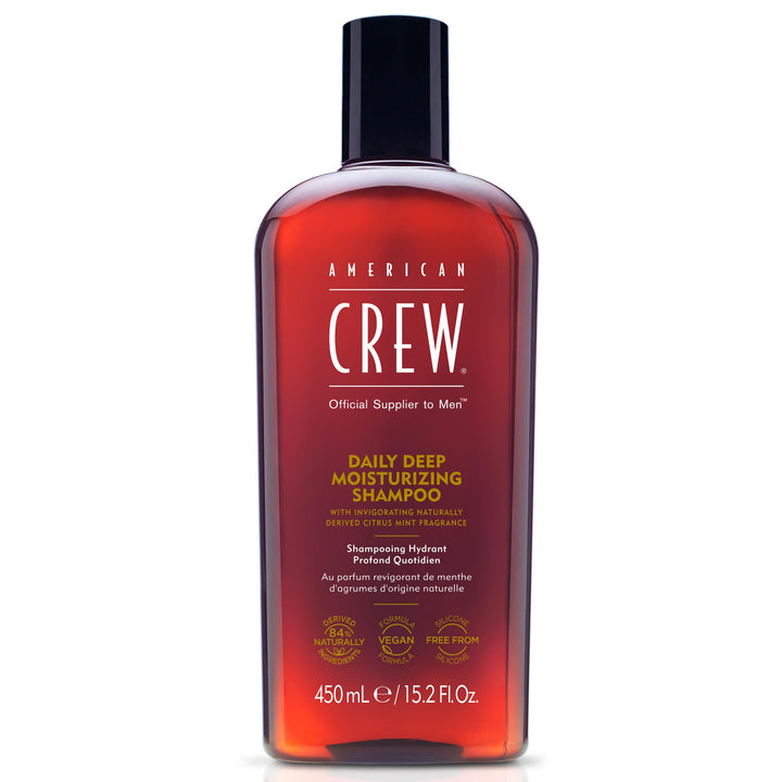 American Crew front packaging showing bottle and label, highlights clean look
