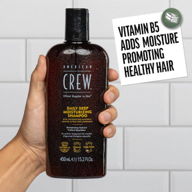 American Crew bottle in shower scene, shows in-use freshness benefit