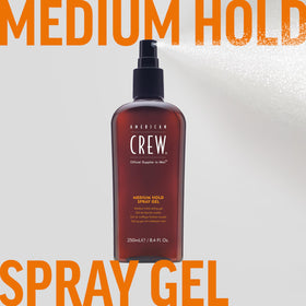 American Crew bottle on bathroom vanity in grooming routine showing everyday styling benefit