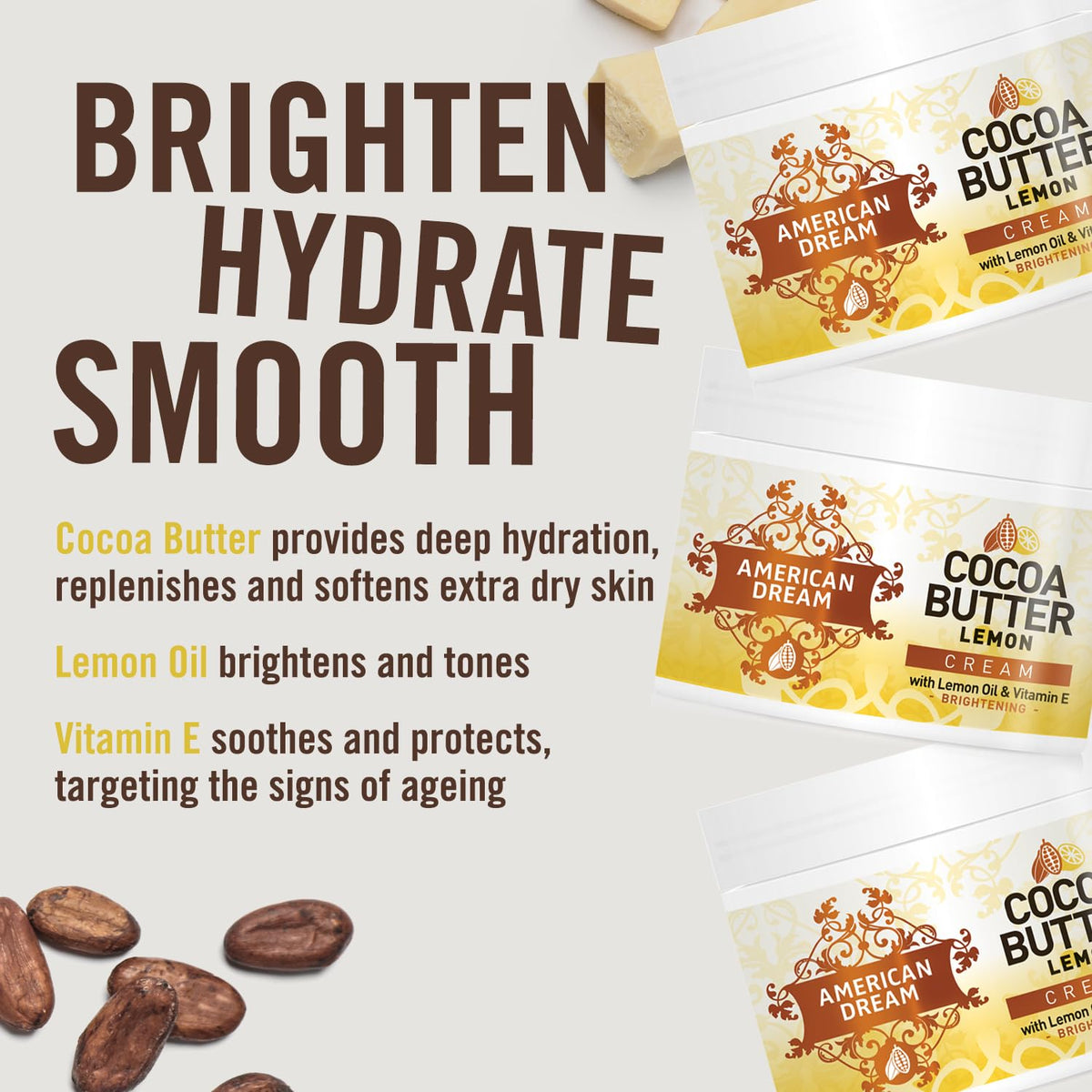 American Dream texture close-up displaying creamy cocoa butter and smooth spread benefit