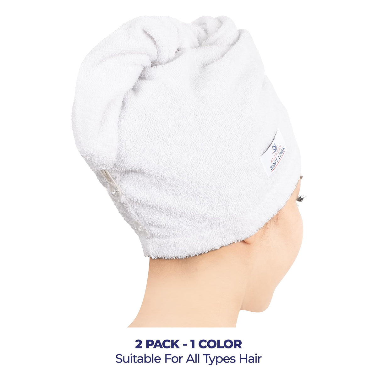 American Soft Linen detail of adjustable button closure ensuring secure fit