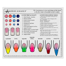 AMERICANAILS .COM close-up of printed templates and icons for bead placement and shapes