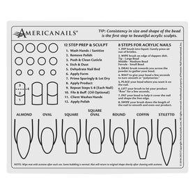 AMERICANAILS .COM mat in use with acrylic beads demonstrating practice benefits