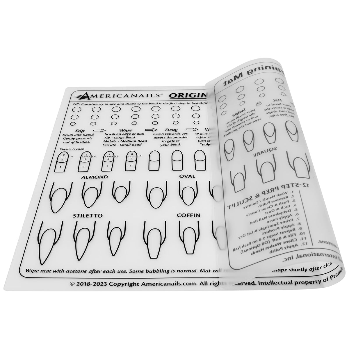 AMERICANAILS rolled mat beside nail kit showing compact storage and portable convenience