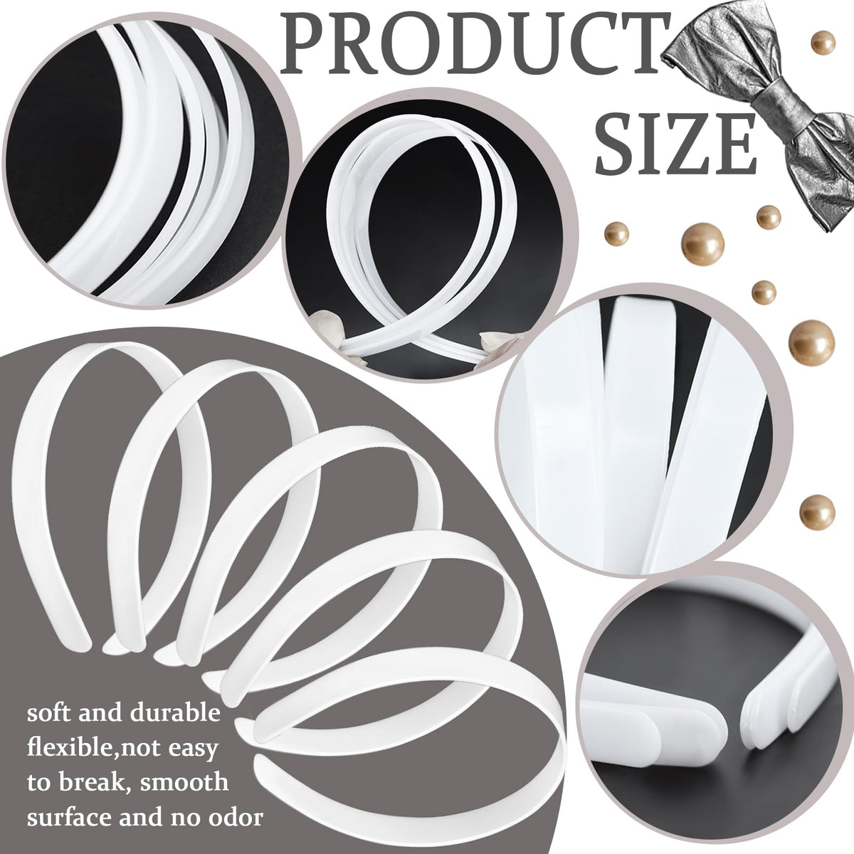 Amersumer headband edge profile showing 1.3cm width and flexible thickness