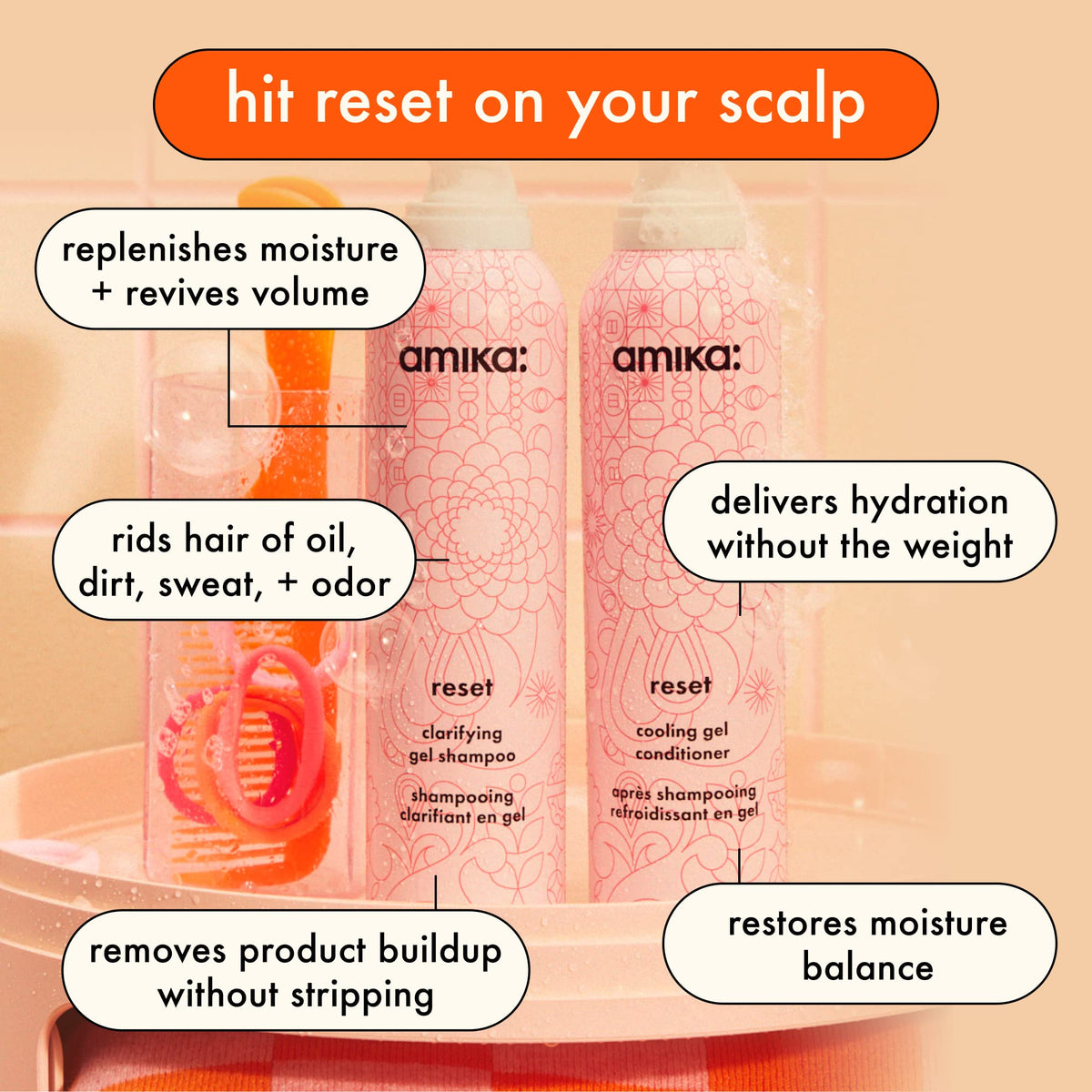 Amika gel-to-foam texture close-up demonstrating easy application and foam expansion