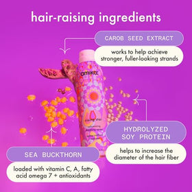 Amika before after view showing fuller-looking hair benefit