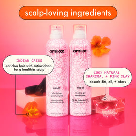 Amika bottle cap and label detail highlighting ingredient visibility and usage clarity