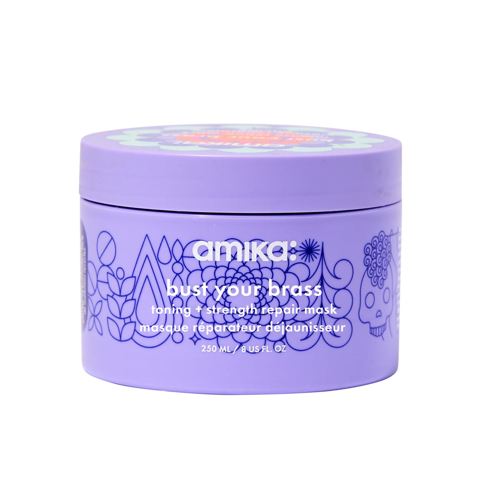 amika jar front packaging showing product name and 250ml size, communicates premium toning benefit