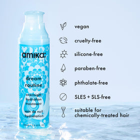 amika product placed on bathroom shelf in lifestyle scene for daily routine fit