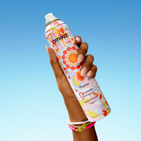 amika fluxus fine mist close-up demonstrating even, ultra-dry spray for flexible hold