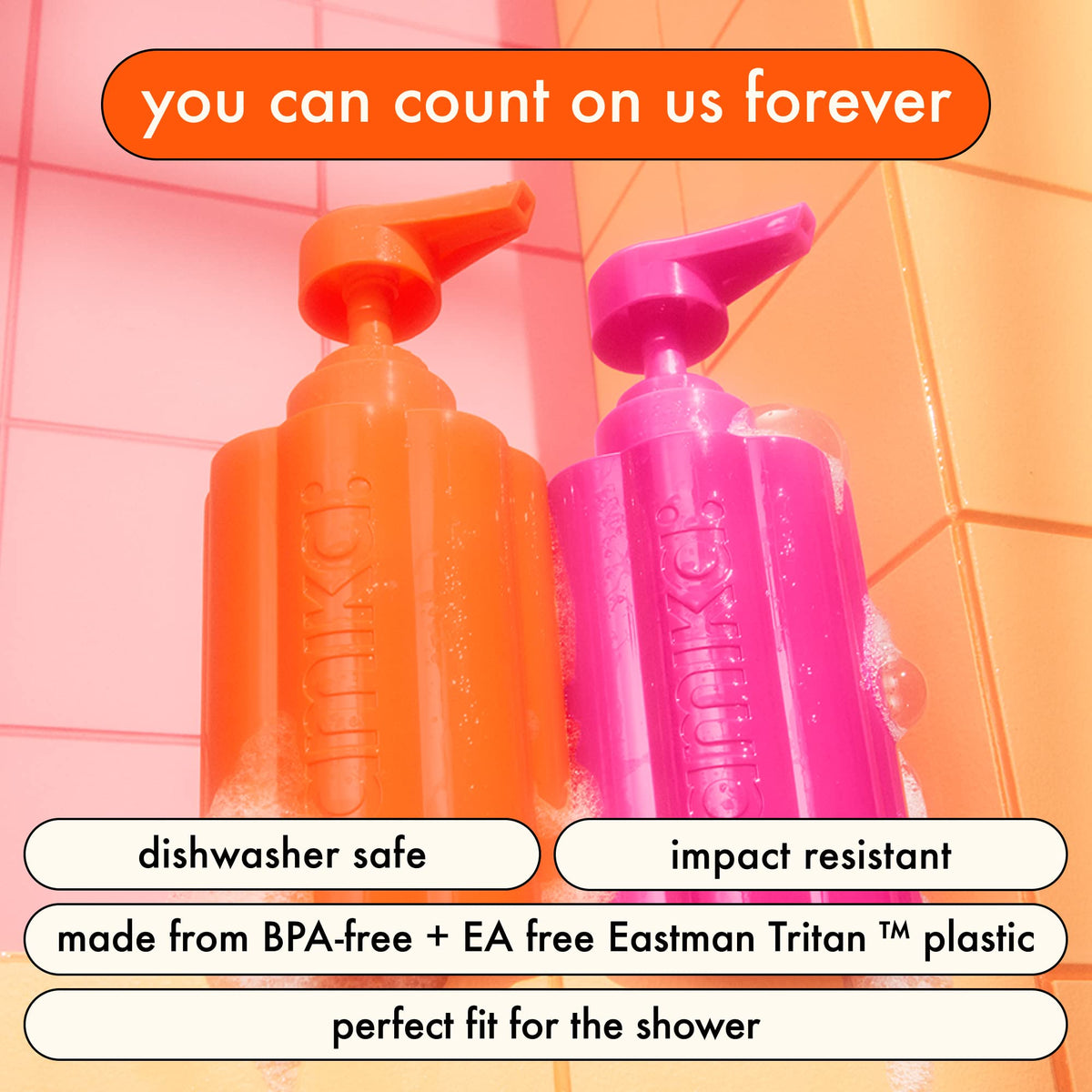 amika forever friend cap and pour spout close up durable closure for controlled refills benefit: spill‑free pouring