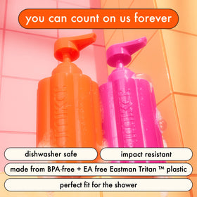 amika forever friend cap and pour spout close up durable closure for controlled refills benefit: spill‑free pouring