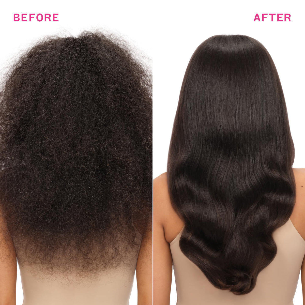 Amika product label close-up highlighting key ingredients and humidity shield benefits