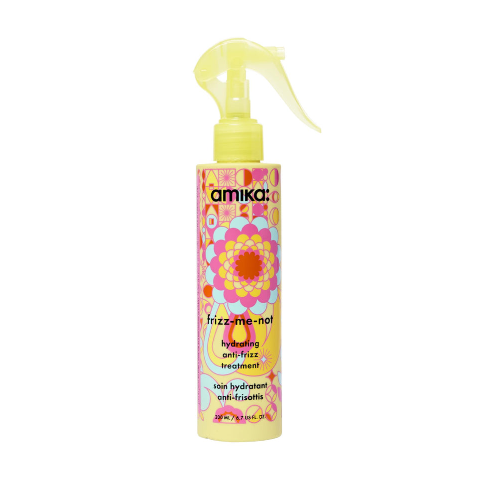 amika bottle front view showing brand and sleek packaging benefit