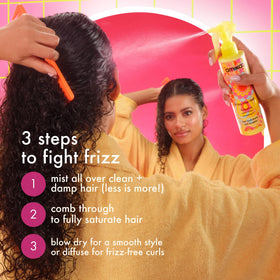 amika product used while blow-drying showing heat-activation benefit
