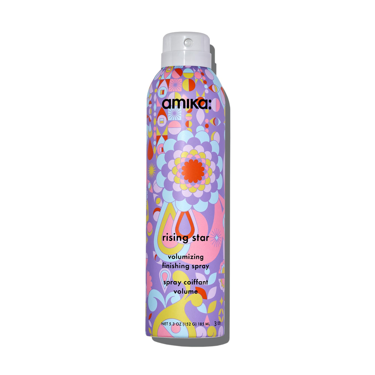 Amika front packaging showing bottle and product benefit uplift