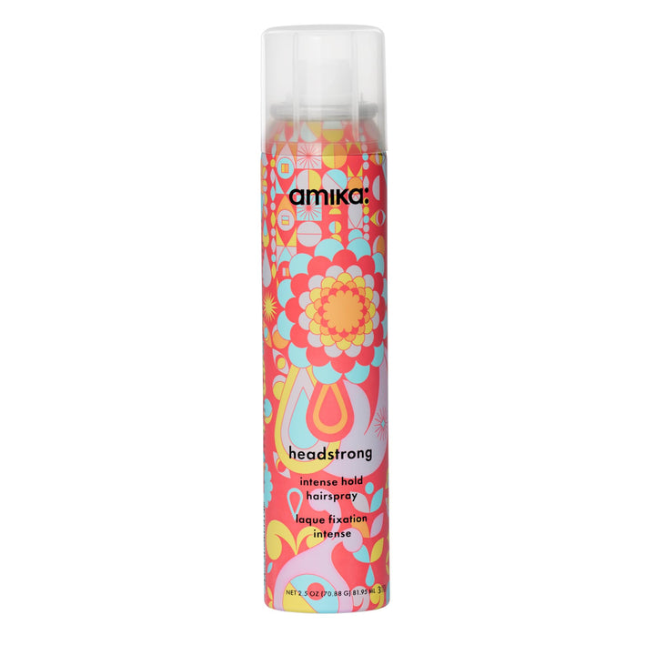 amika headstrong front packaging showing compact can and branding, holds style longer