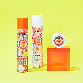 amika label close detail listing ingredients and cleaner profile benefício
