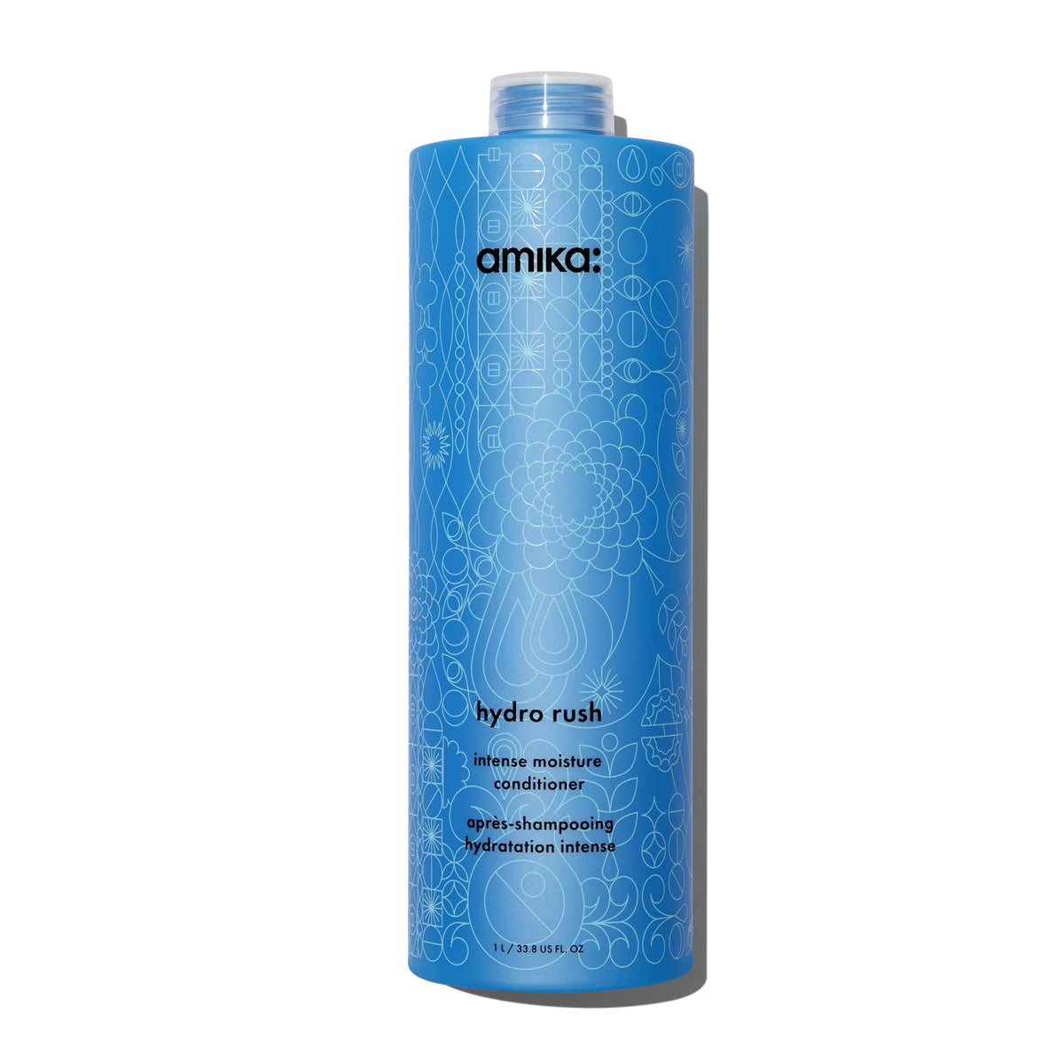 amika front packaging showing large 1000ml bottle for long-lasting hydration