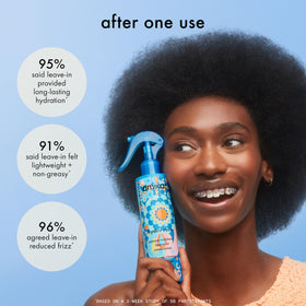Amika mist applied to towel-dried hair aiding smoother styling