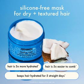 Amika open jar revealing creamy hyaluronic texture for deep hydration